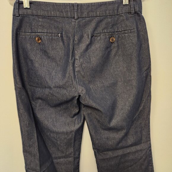Lord & Taylor Pants 424 Fifth Women's Mid Rise Stretch Flat Front Blue Sz 6 EUC - Picture 7 of 10